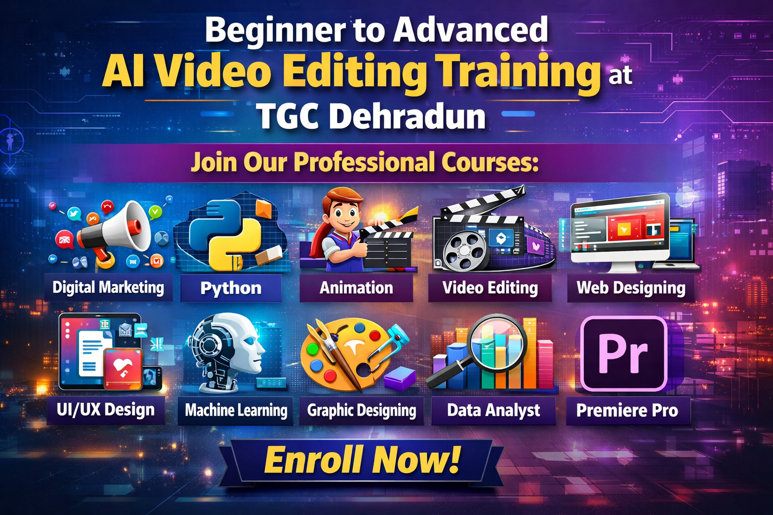 Beginner to Advanced AI Video Editing Training at TGC Dehradun